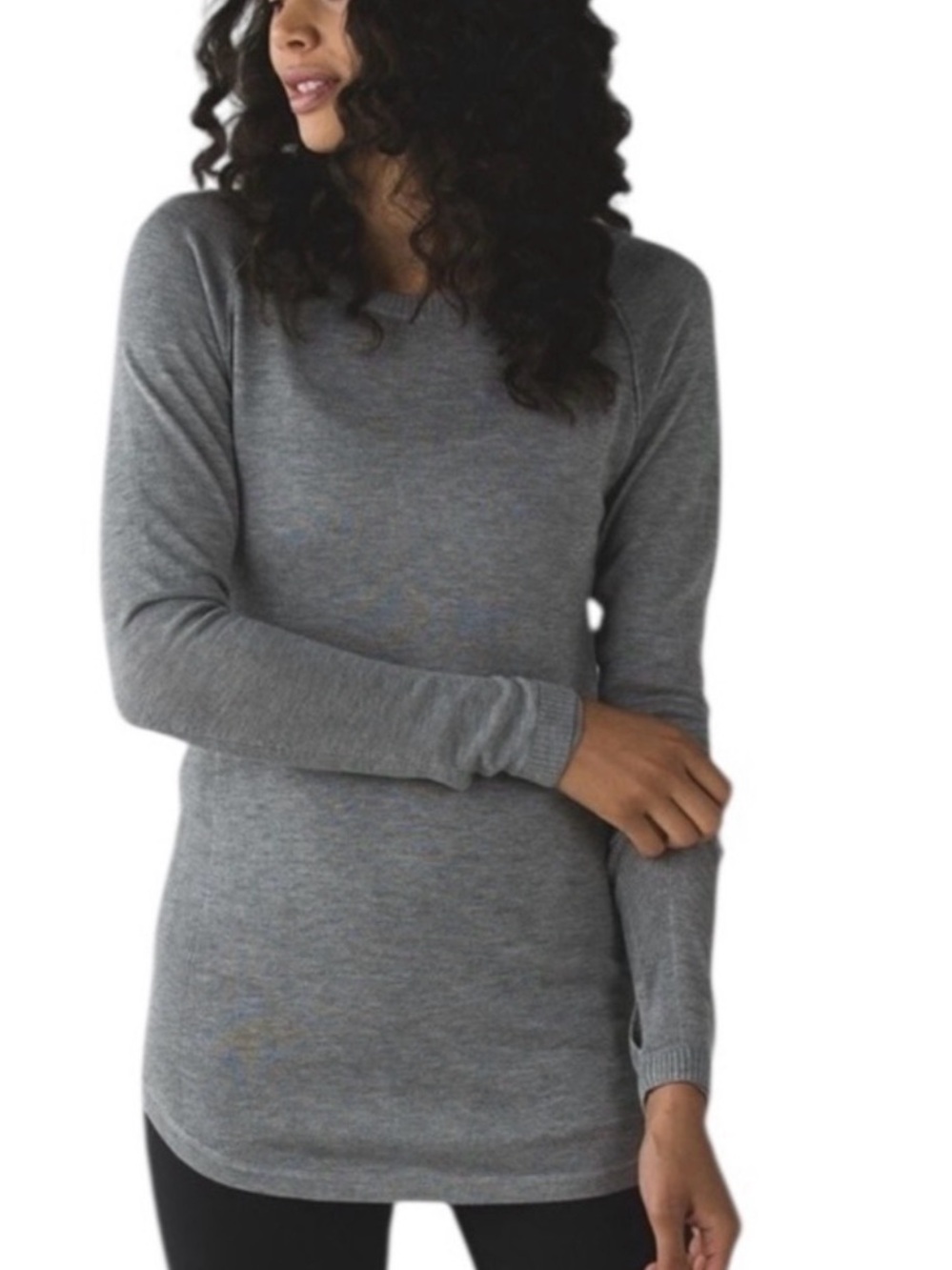 EUC Lululemon Sunshine Coast Long Sleeve Heathered Medium Grey Size 4